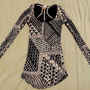 Free people pattern top XS